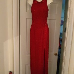 Red sequin/beaded gown